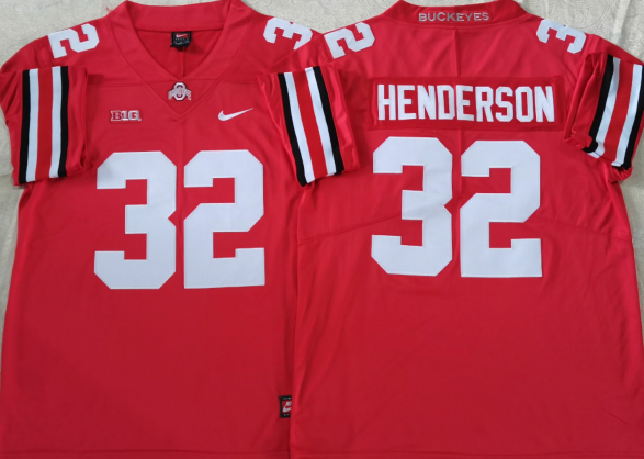 Men's Ohio State Buckeyes Treveyon Henderson #32 Scarlet Jersey